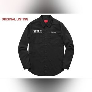 SUPREME 2017 "KILL" Men's Work Shirt, size L